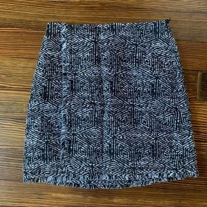 Banana Republic | Black & White Tweed Fringe Skirt